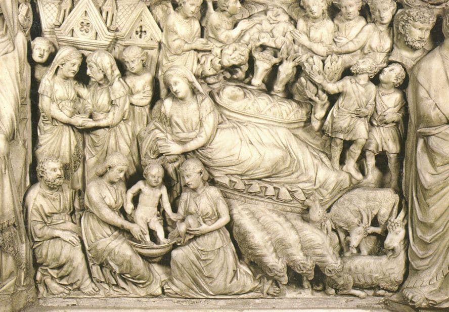 Nicola Pisano Pulpito Visitazione E Nativita Siena Duomo Postcard