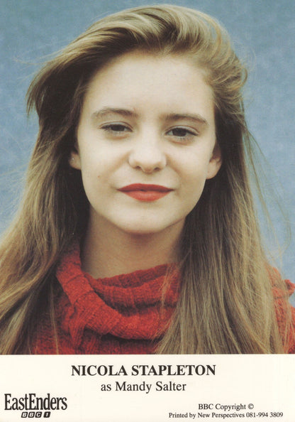 Nicola Stapleton as Mandy Slater Eastenders Reverse Hand Signed Cast Card Photo