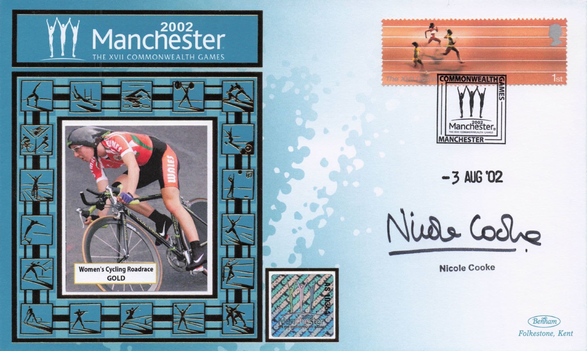 Nicole Cooke Cycling Commonwealth 2002 Games Hand Signed FDC