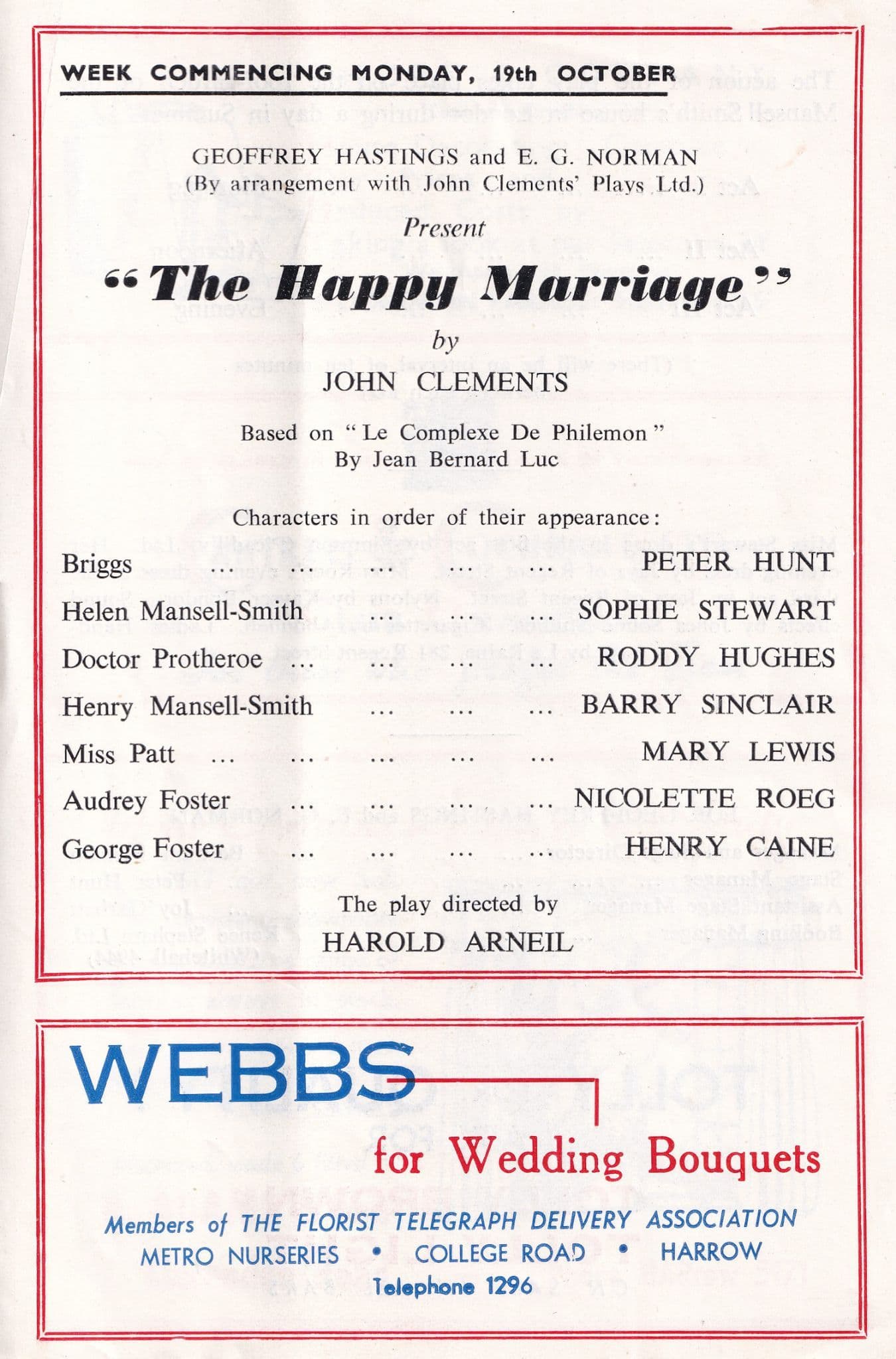 Nicolette Roeg Chenie in Blake's 7 Happy Marriage Romance Theatre Programme