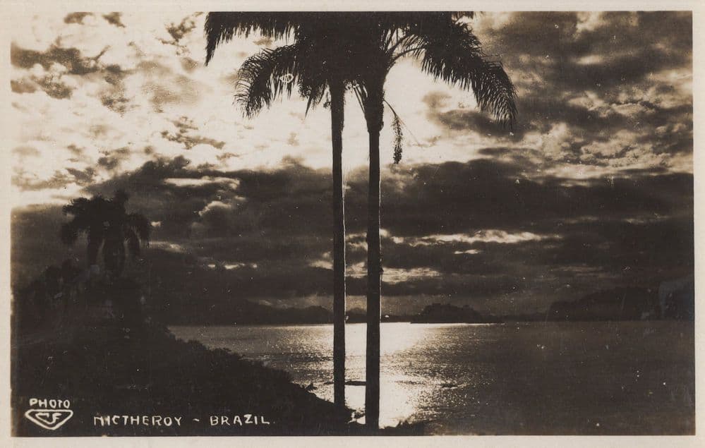 Nictheroy Brazil Antique Night Real Photo Postcard