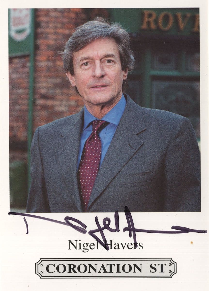 Nigel Havers Coronation Street Hand Signed Cast Card Photo