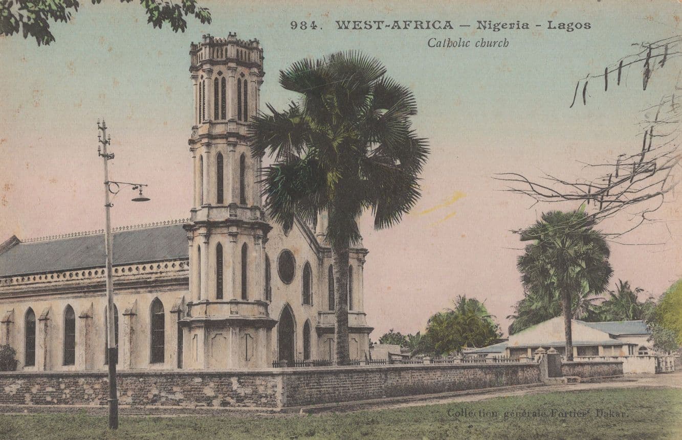 Nigeria Catholic Church Antique African Postcard