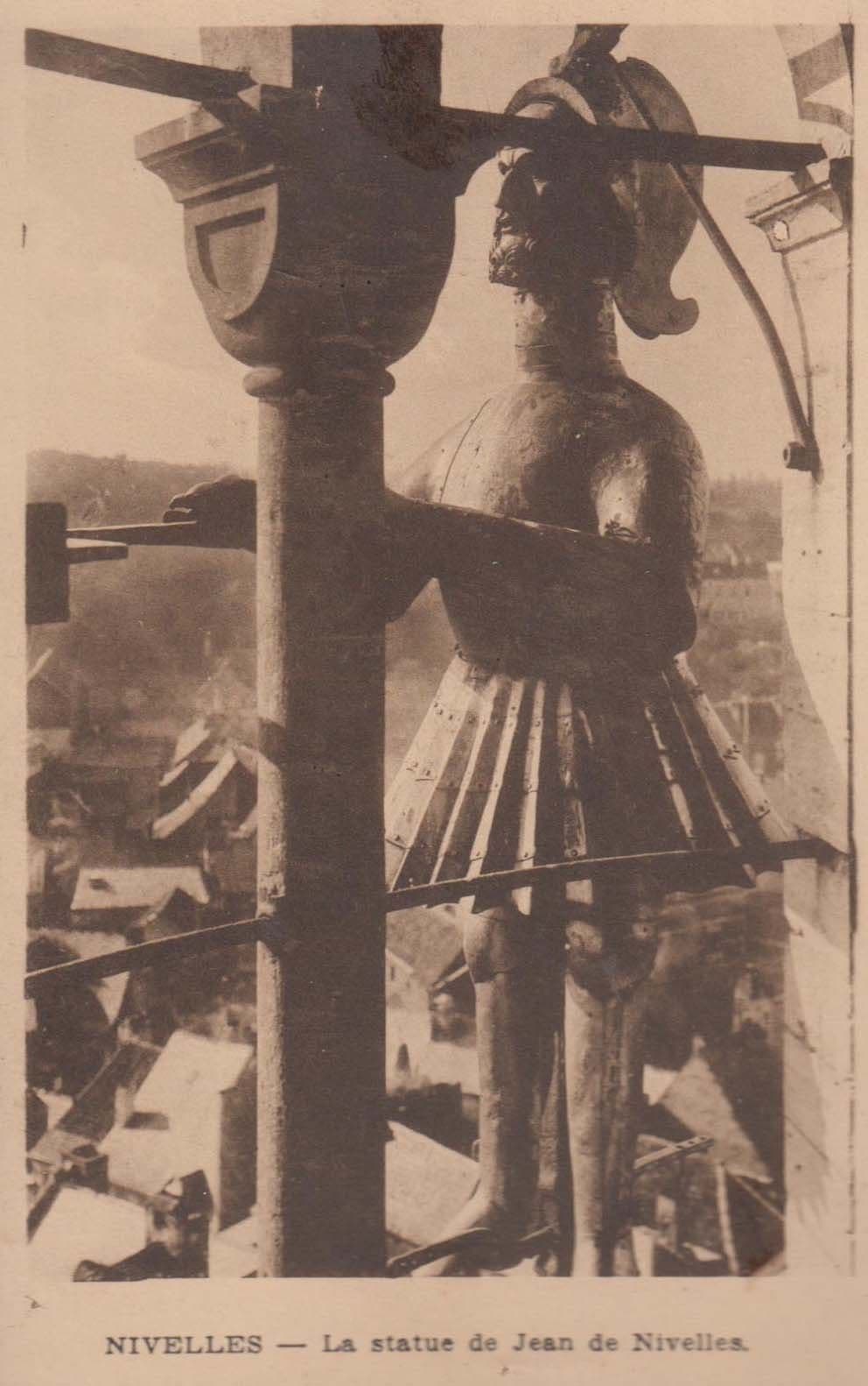 Nivelles La Statue De Jean De Sculpture Old Antique Postcard