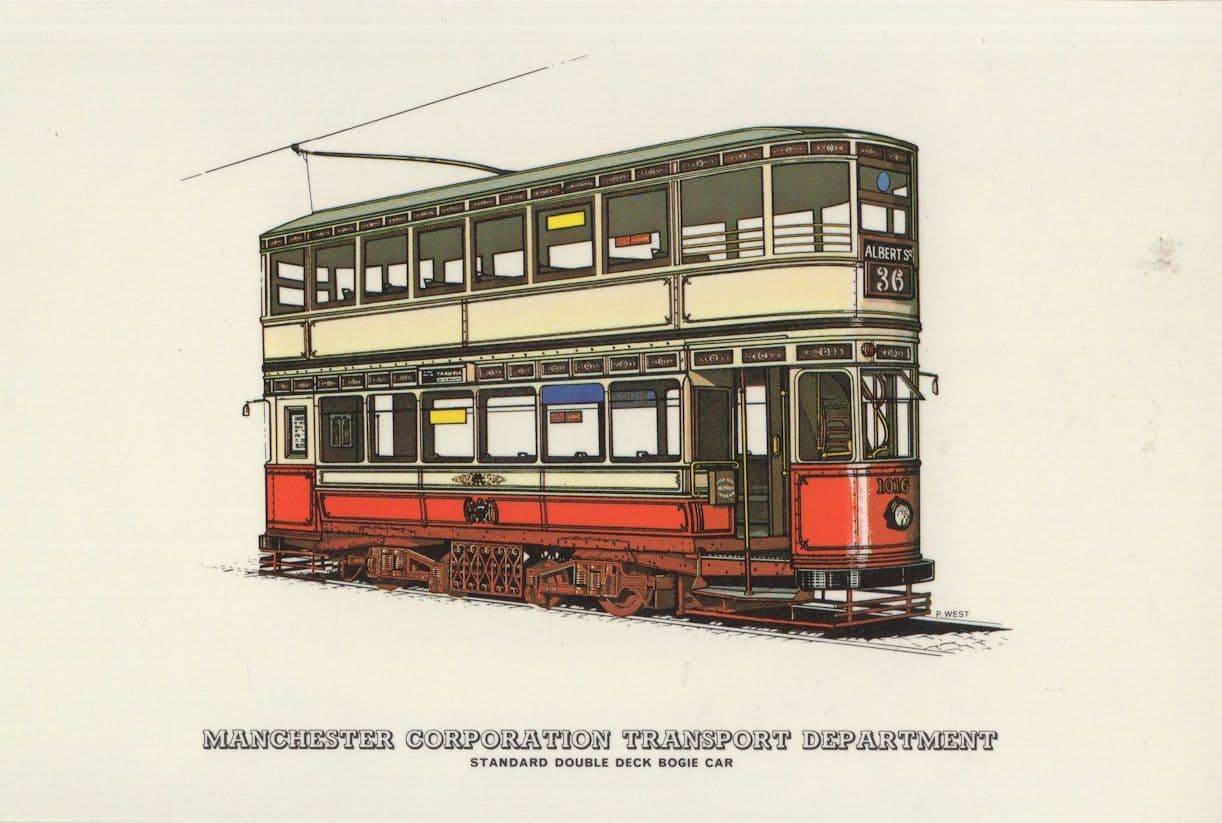 No 36 Bus To Albert Street Manchester Corporation Transport Postcard