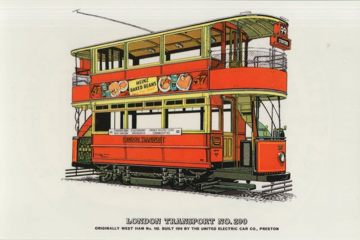 No 99 West Ham London Bus Transport Heinz Baked Beans Tram Postcard