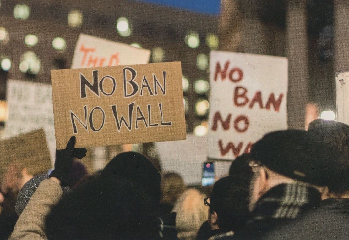 No Ban No Wall NoBanNoWall Anti Donald Trump March Rally Postcard