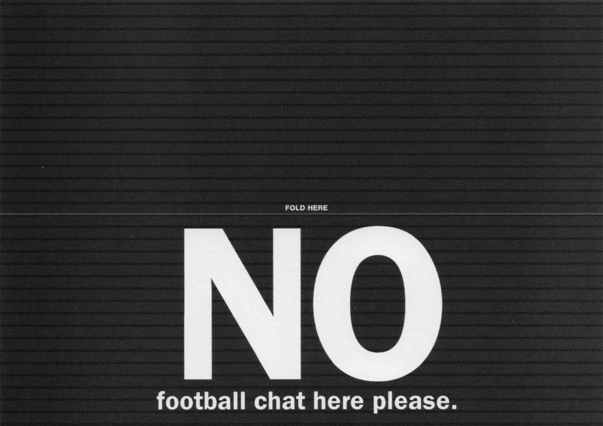 No Football Chat Here Please Comic Folding Postcard