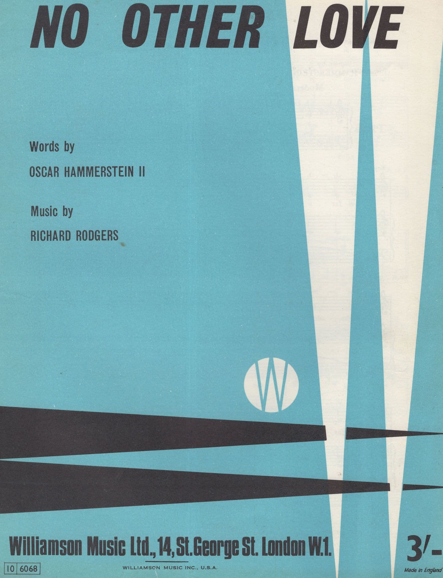 No Other Love Oscar Hammerstein Musical 1950s Sheet Music