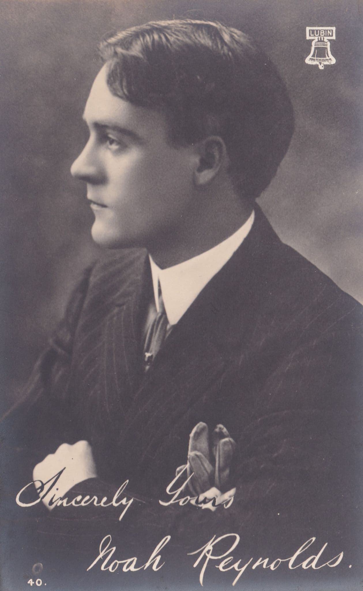 Noah Reynolds Actor Antique Printed Signed Postcard