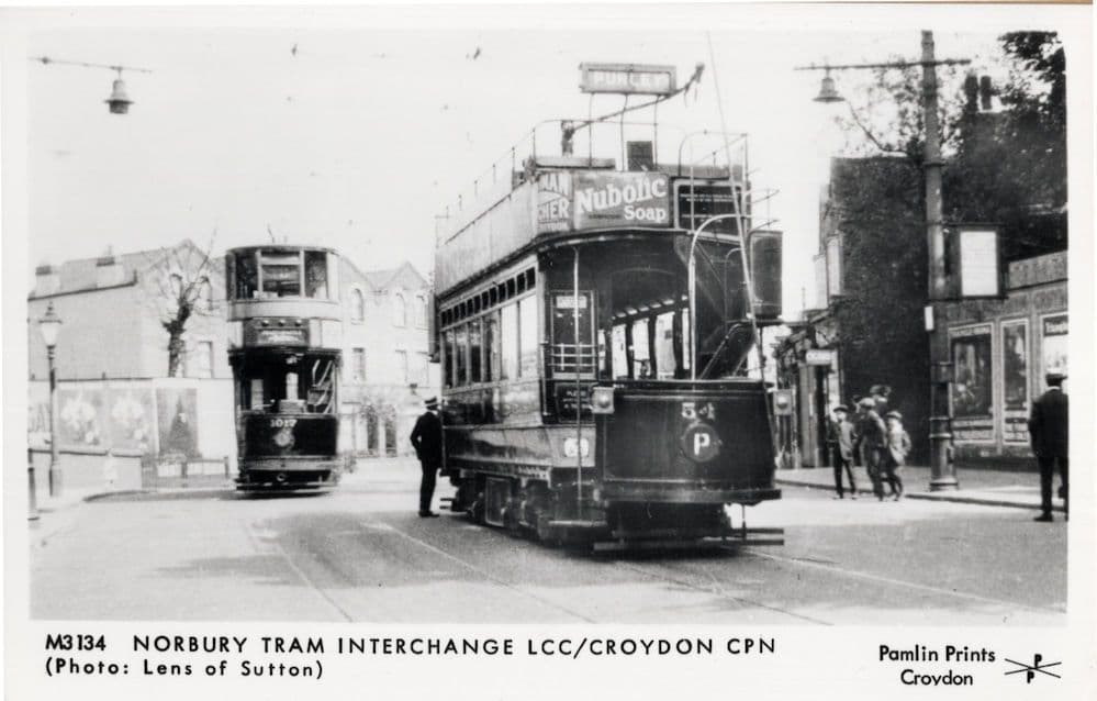 Norbury Bus Tram Interchange Croydon London RPC Postcard