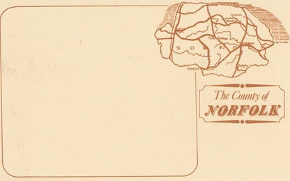 Norfolk Post Card Club 1980s Members Map Postcard