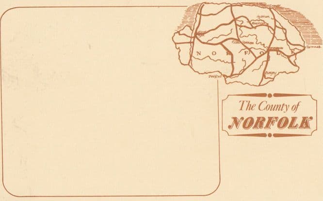 Norfolk Post Card Club 1980s Members Map Postcard