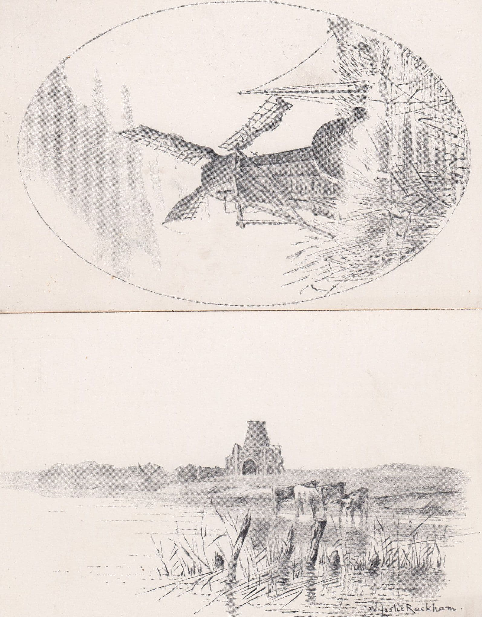 Norfolk Rackham Jarrolds 5x Antique Drawing Postcard s