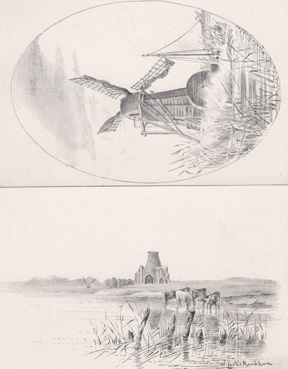 Norfolk Rackham Jarrolds 5x Antique Drawing Postcard s