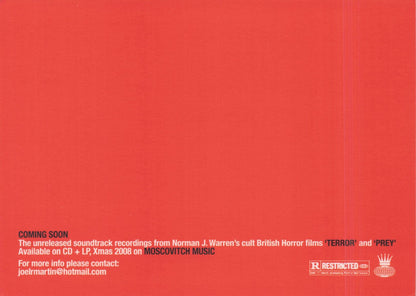 Norman J Warren Prey Terror Film Soundtrack CD Advertising Postcard