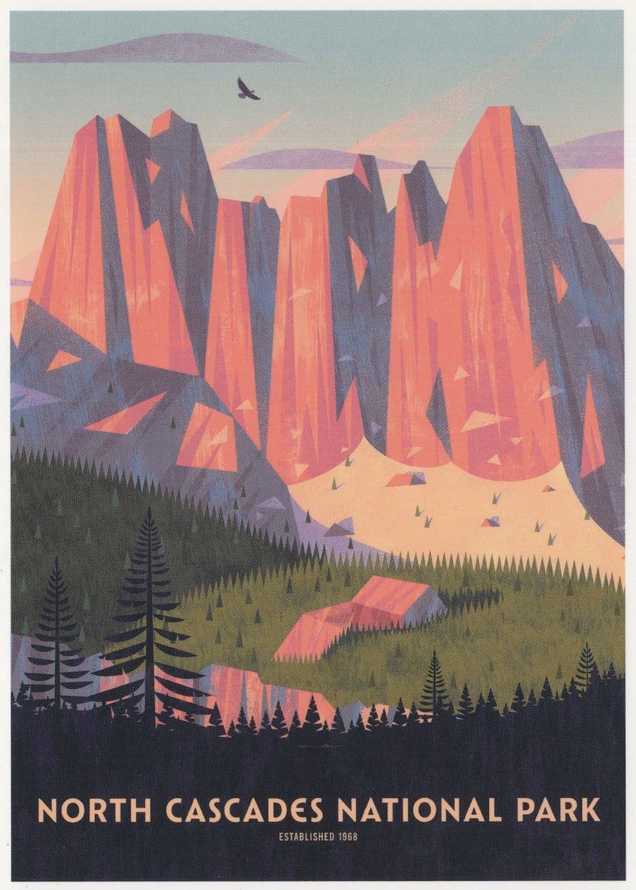 North Cascades Washington Glaciers Lakes Birds National Park USA Postcard