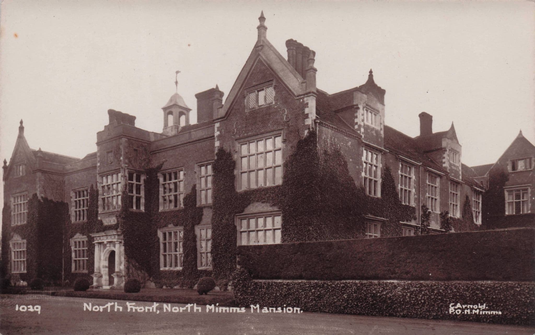 North Front Mimms Mansion Potters Bar Herts Old RPC Postcard