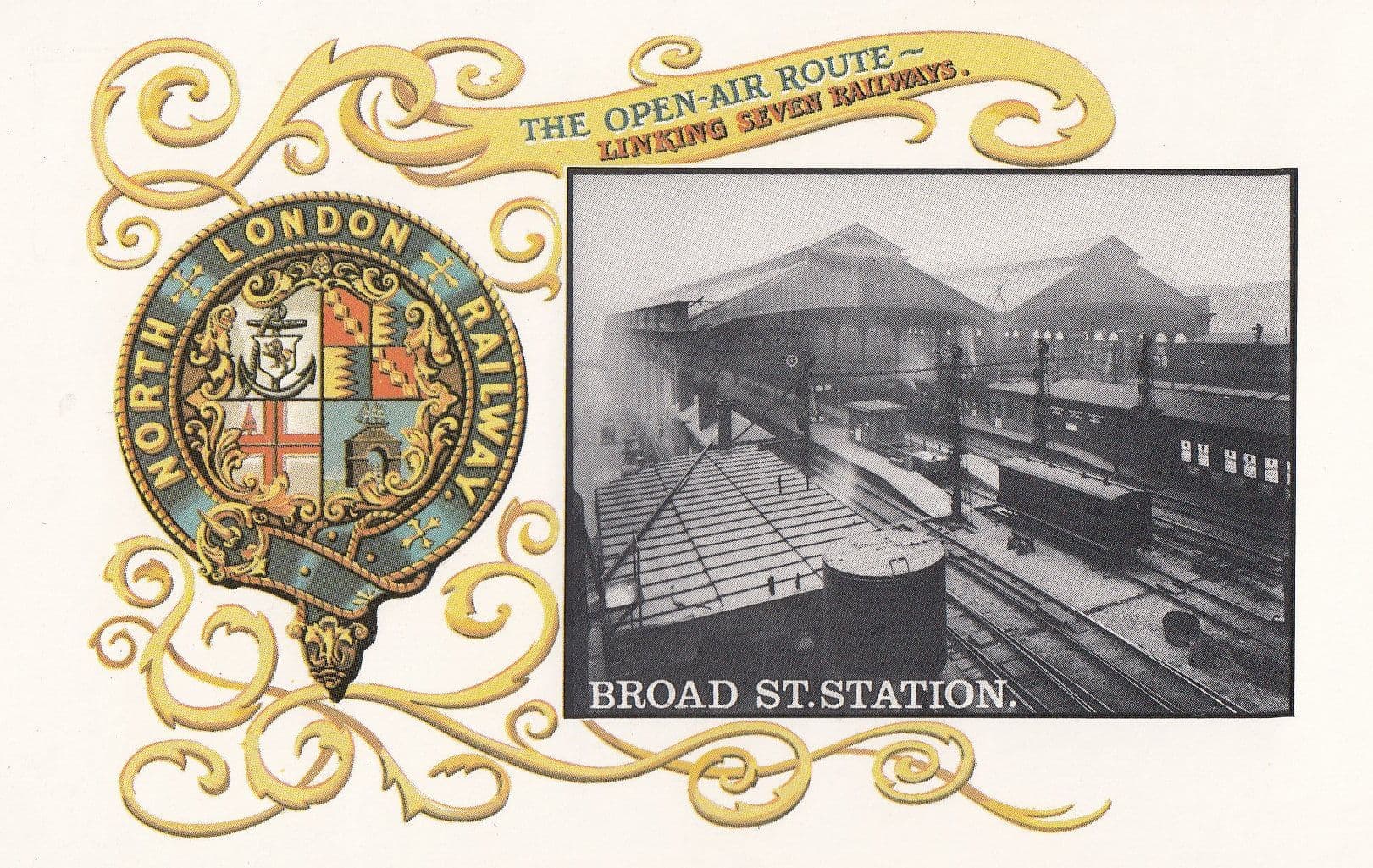 North London Railway Broad Street Junction Train Open Air Route Postcard