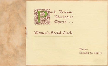 Northampton Methodist Church Womens Social Circle 1900s Remembrance Card