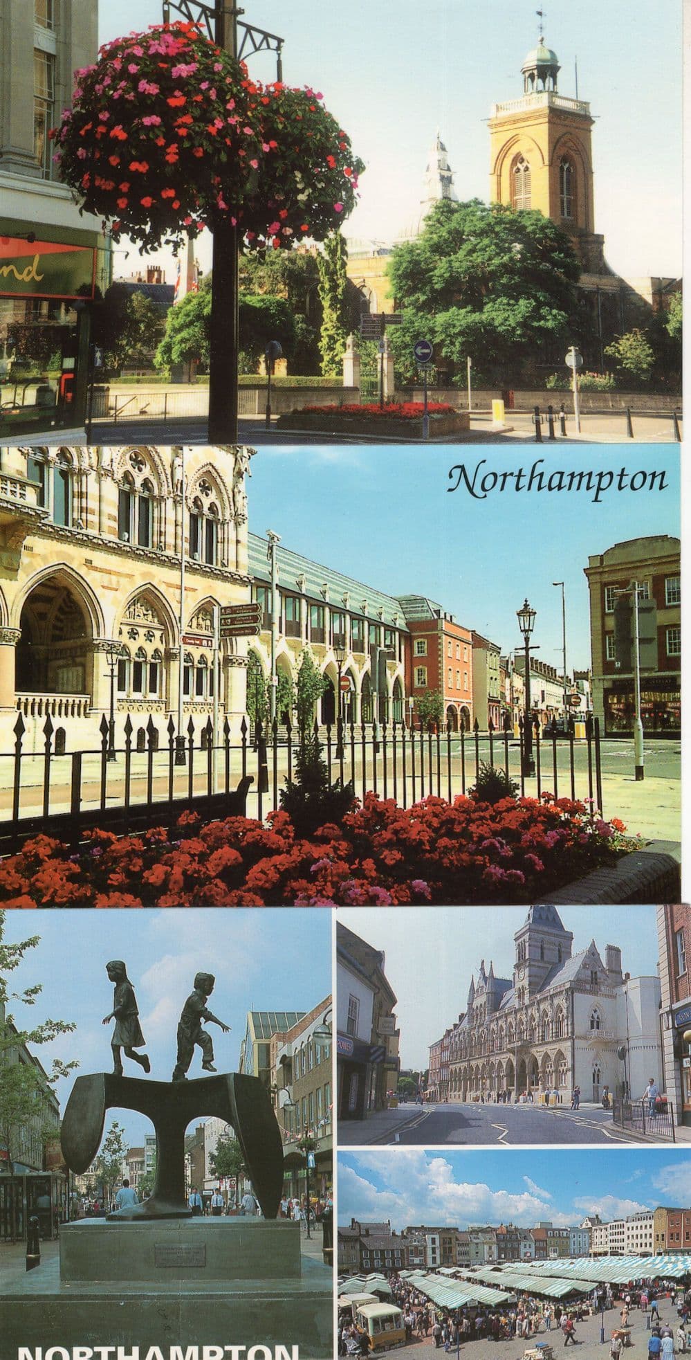 Northampton St Giles Square Guildhall Pizza 3x Postcard s