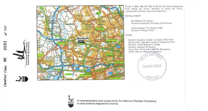 Northolt RAF Station JJ Witts Hand Signed Military Map FDC