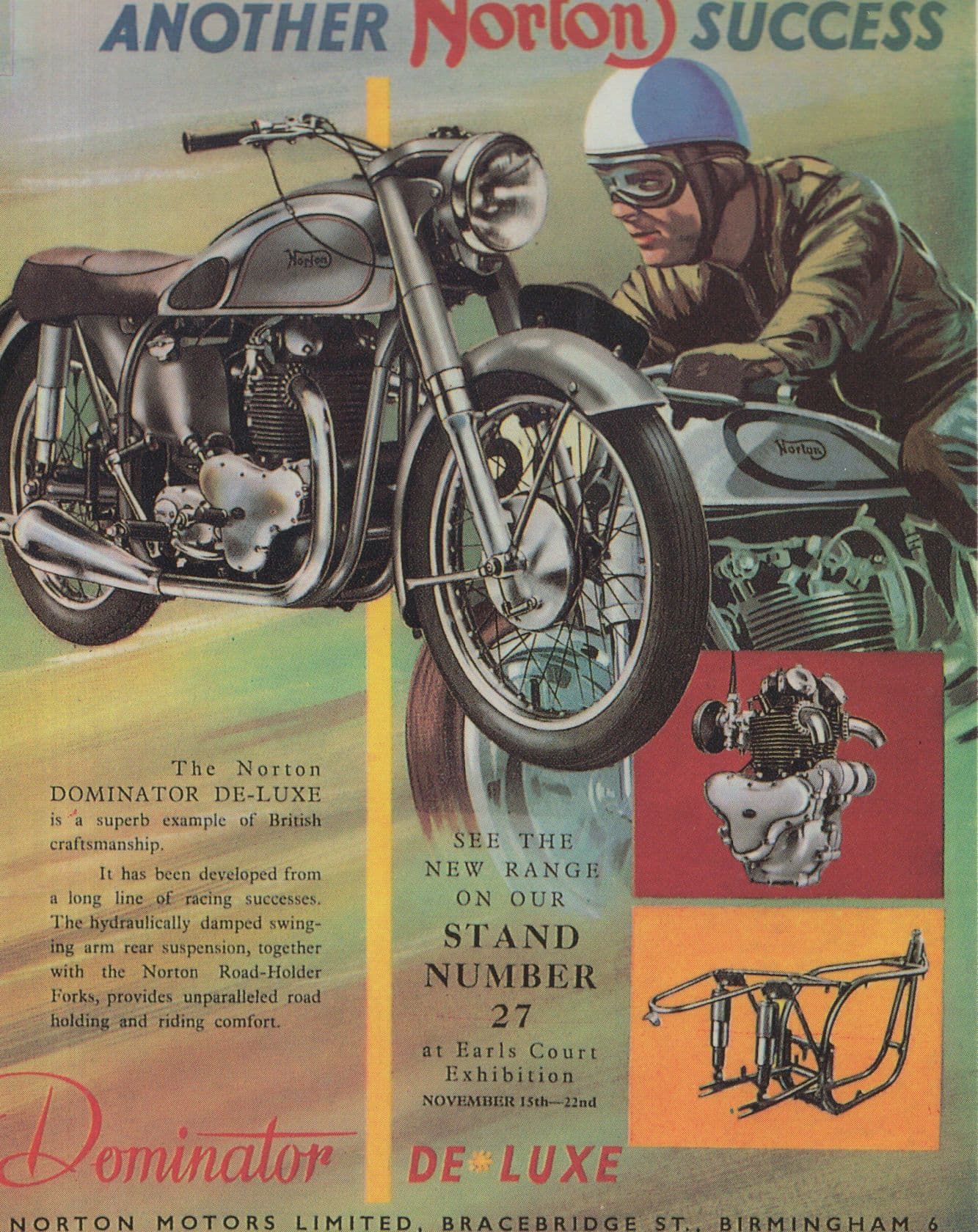 Norton Motorcycle Bike Another Success Poster Advertising Postcard