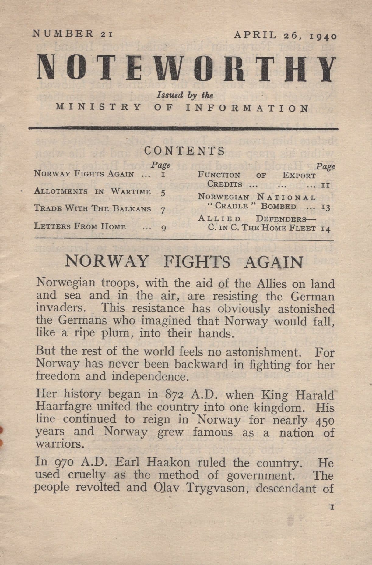 Norway Fights Again 1940 Army WW2 Hitler Ministry Of Information Book