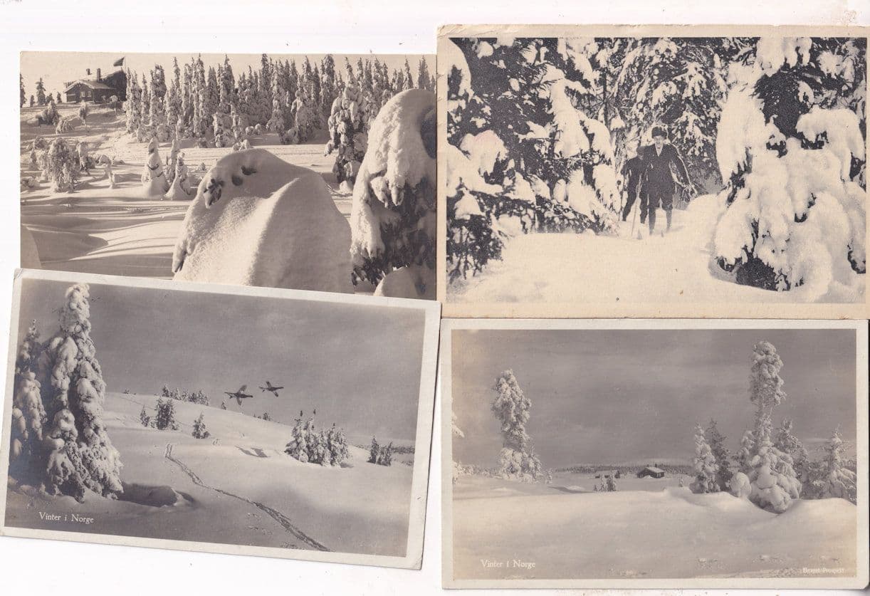 Norway Norwegian Winter 4x Antique Postcard s