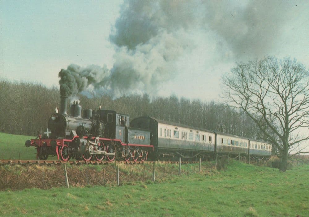 Norwegian 2-6-0 Locomotive 19 Train at Kent Railway Postcard