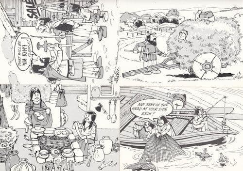 Norwegian Norway Farmer Roofer Fisherman Camping 6x Comic Postcard s