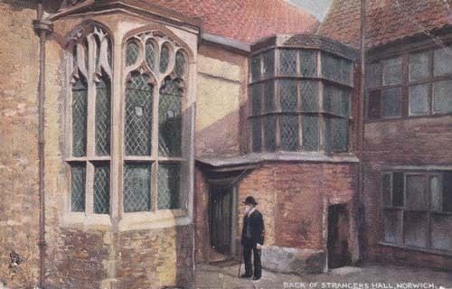 Norwich Back Of Strangers Hall Old Postcard