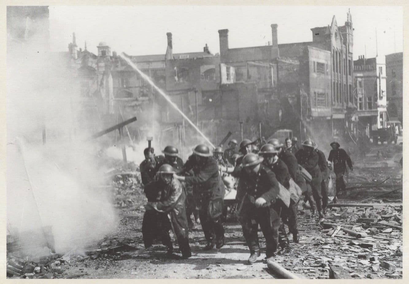 Norwich Fireman in Norfolk Blitz 1942 WW2 War Postcard