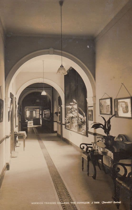Norwich Training College The Corridor Real Photo Postcard