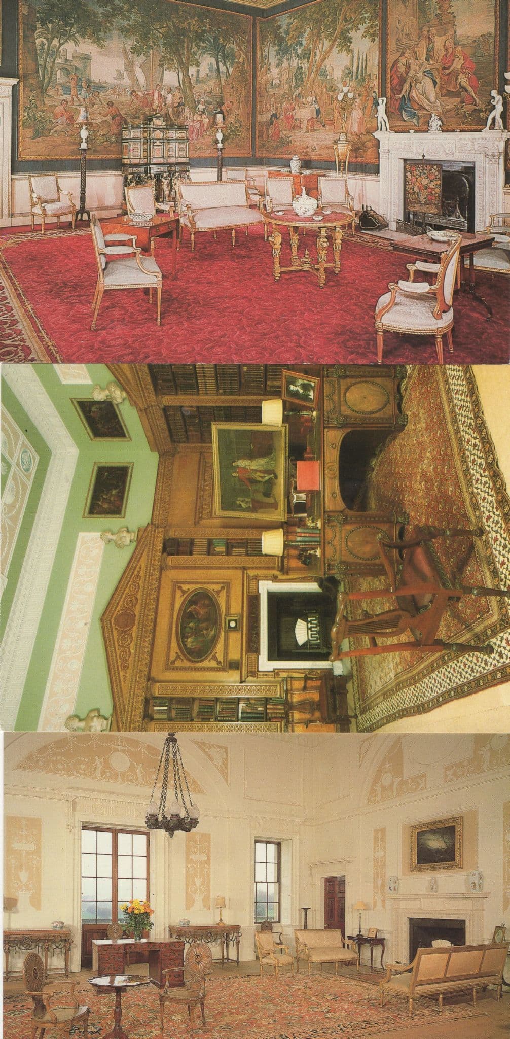 Nostell Priory Yorkshire Library Tapestry Room 3x Postcard s