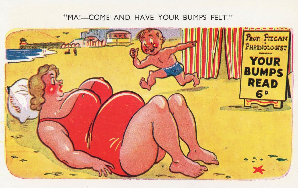 Not Palmistry Astrology but Its Boob Breast Divination Comic Postcard