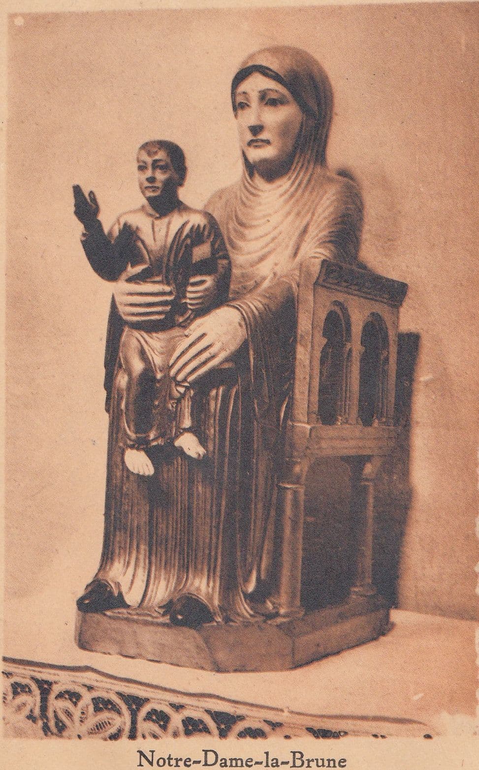 Notre Dame La Brune Statue French Religious Postcard