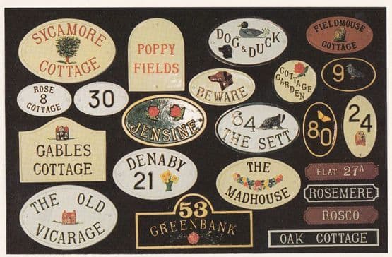 Nottingham East Bridgford Metal House Signs Advertising Postcard