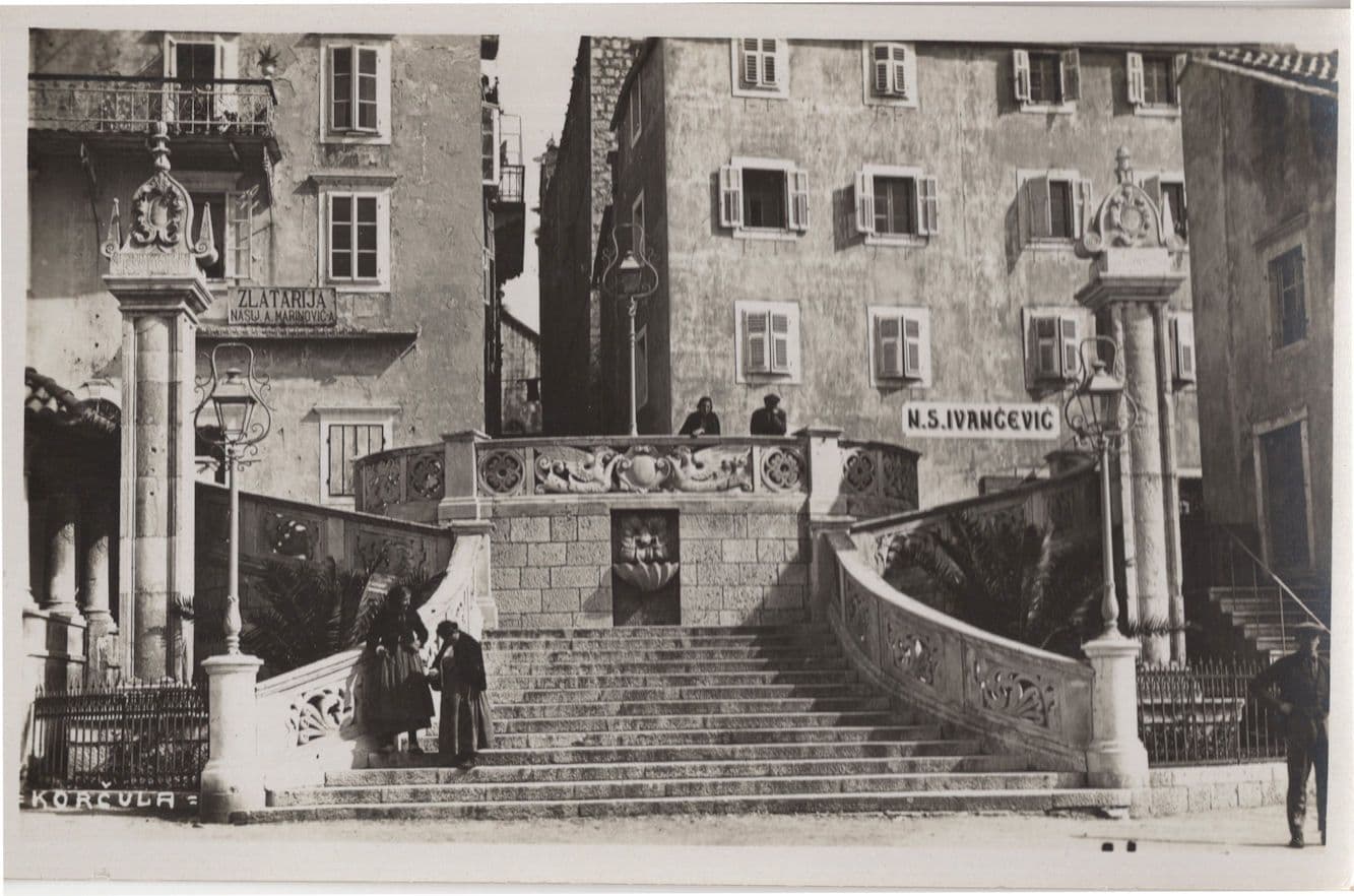 NS Ivancevic  Korcula Croatia Vintage Real Photo Postcard