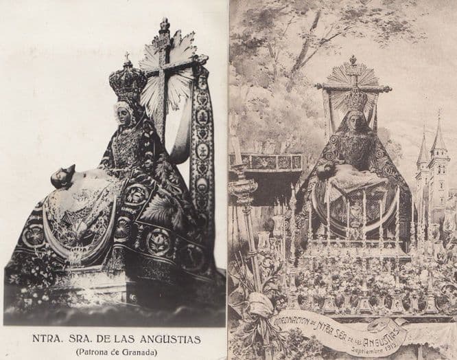 Ntra Sra De Las Angustias 2x Antique Postcard
