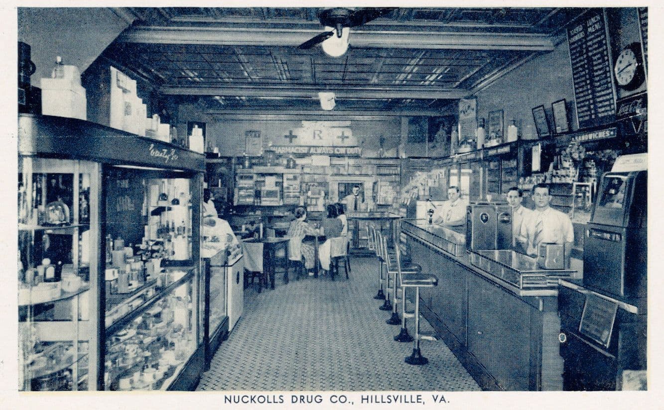 Nuckolls Drug Company Hillsville VA USA Pharmacy Old RPC Postcard