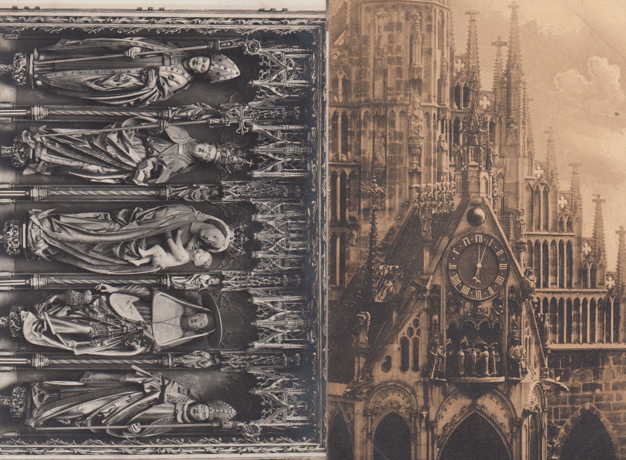 Nurnberg Altarschrein Nationalmuseum Clock 2x Postcard s