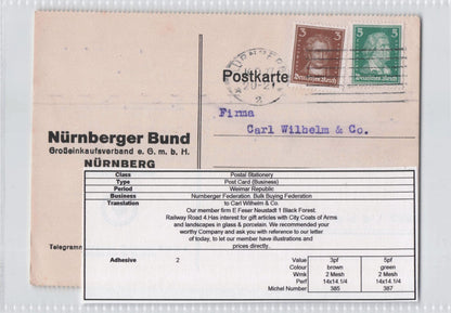 Nurnberg City Coat Of Arms Buying Federation German Old Postcard
