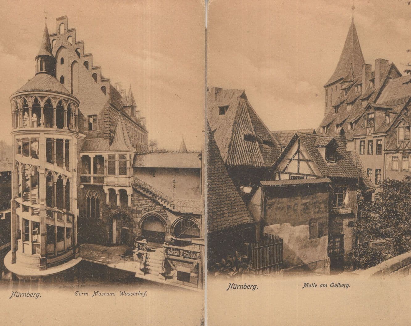 Nurnberg Motiv Oelberg Gorlitz Holy Tomb German 2x Old Postcard