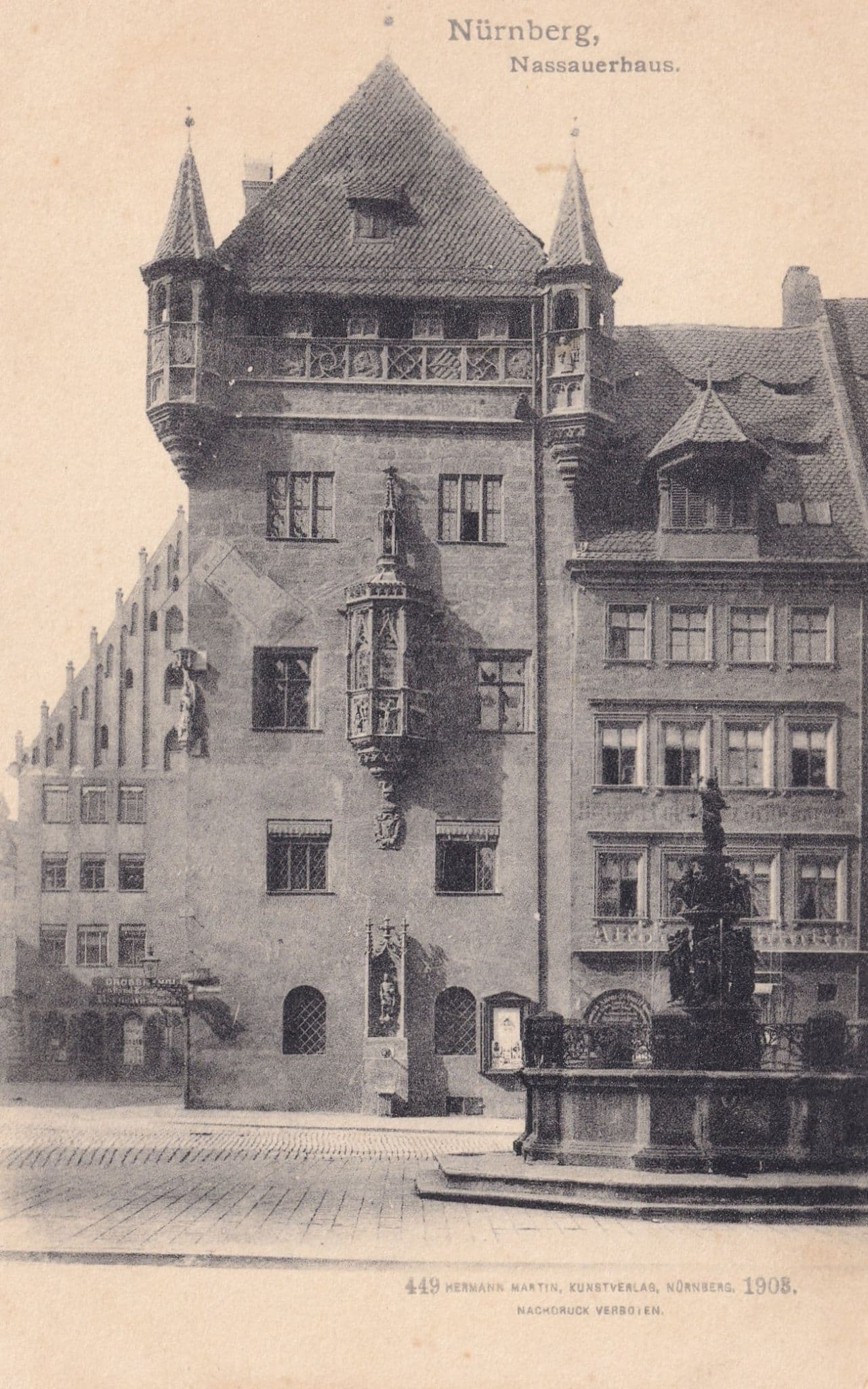 Nurnberg Nassauerhaus Old German Postcard