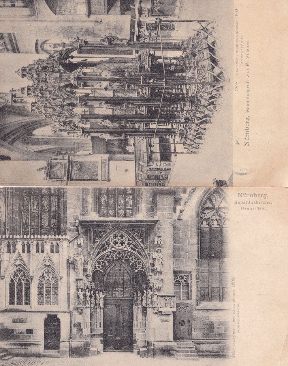 Nurnberg Sebalduskirche Brautture Sebaldusgrab Von P Vischer 2x Postcard s
