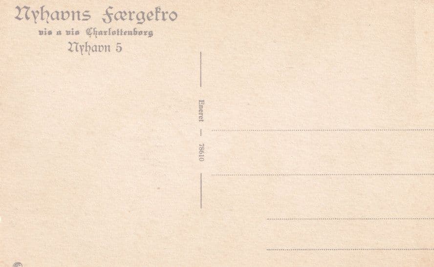 Nyhavn Nyhavns FÔøΩrgekro Copenhagen Restaurant Denmark Antique Postcard