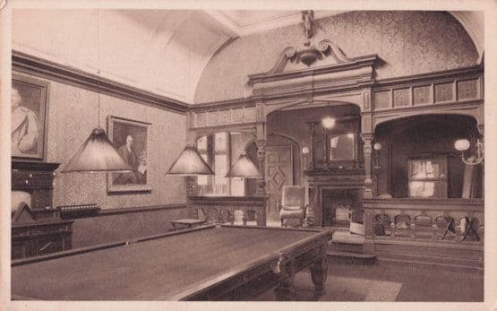 Oak Hill Journalist's Home Ipswich Suffolk Billiard Room Old Postcard