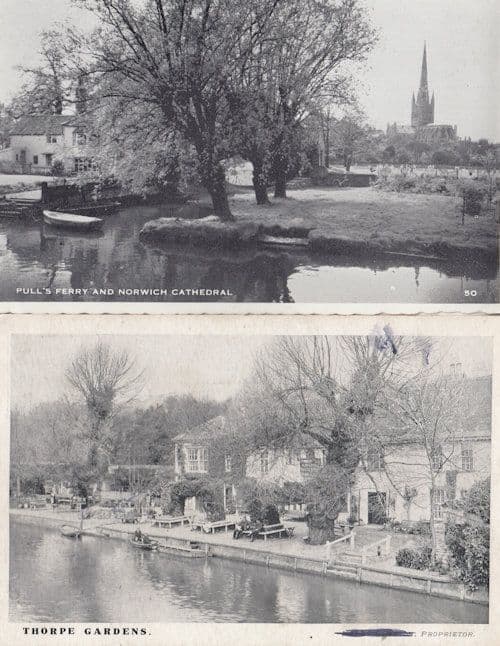 OAPS Talking at Thorpe Gardens Riverside Norwich Old Postcard