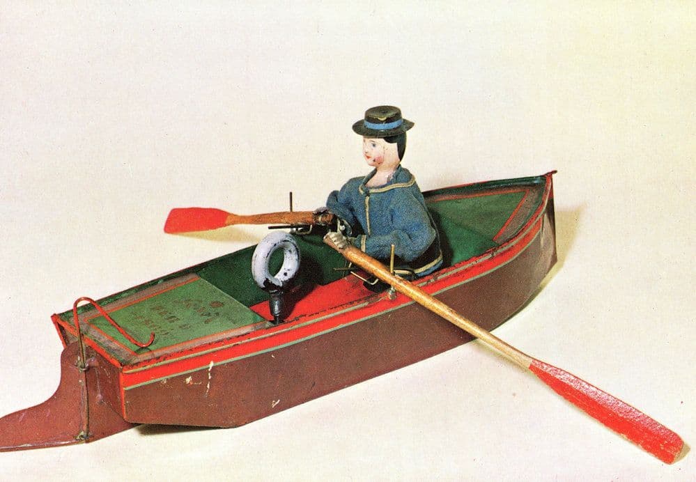 Oarsman & Boat Bethnal Green Museum London Victorian Ship Postcard